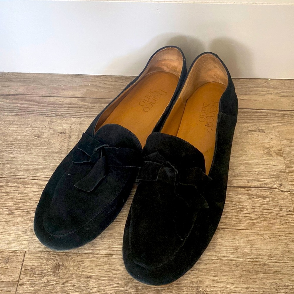 Franco Sarto Black Suede Loafers